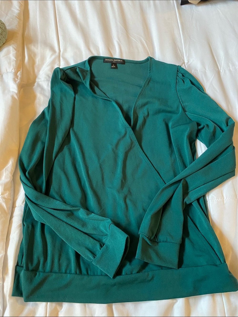 Banana Republic Teal Surplice Long-Sleeve Tunic